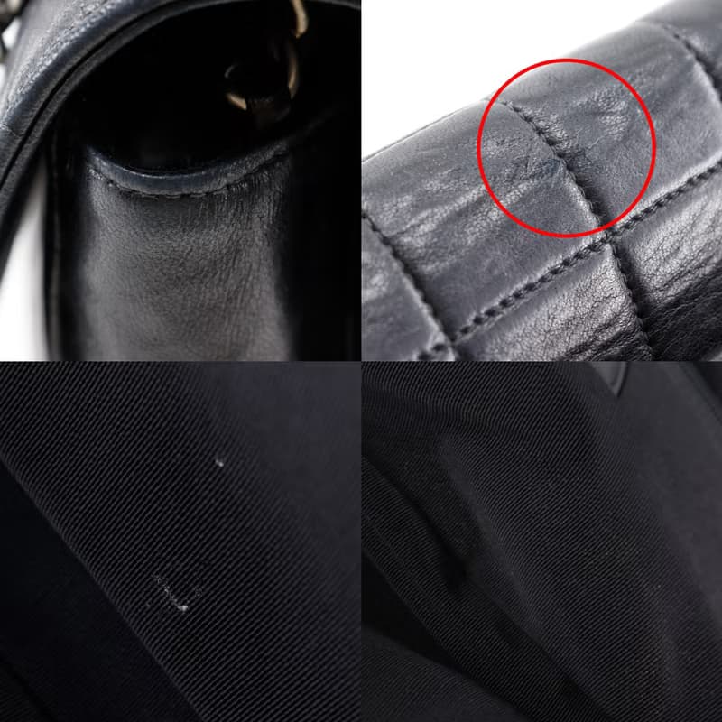 【日本直送】シャネル CHANEL 2.55 チョコバー ショルダーバッグ チェーンショルダー ヴィンテージ ラムスキン 黒 レディース【中古】