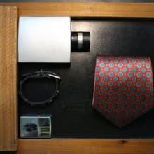 紅色復古花紋領帶老花真絲necktie