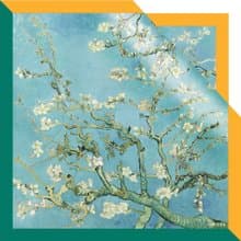 【母親節禮物】梵高Cherry Blossom真絲圍巾頸巾髪帶絲巾