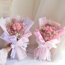 仙女粉紅康乃馨花束   乾燥花 送禮 七夕 乾燥花束 情人節花束