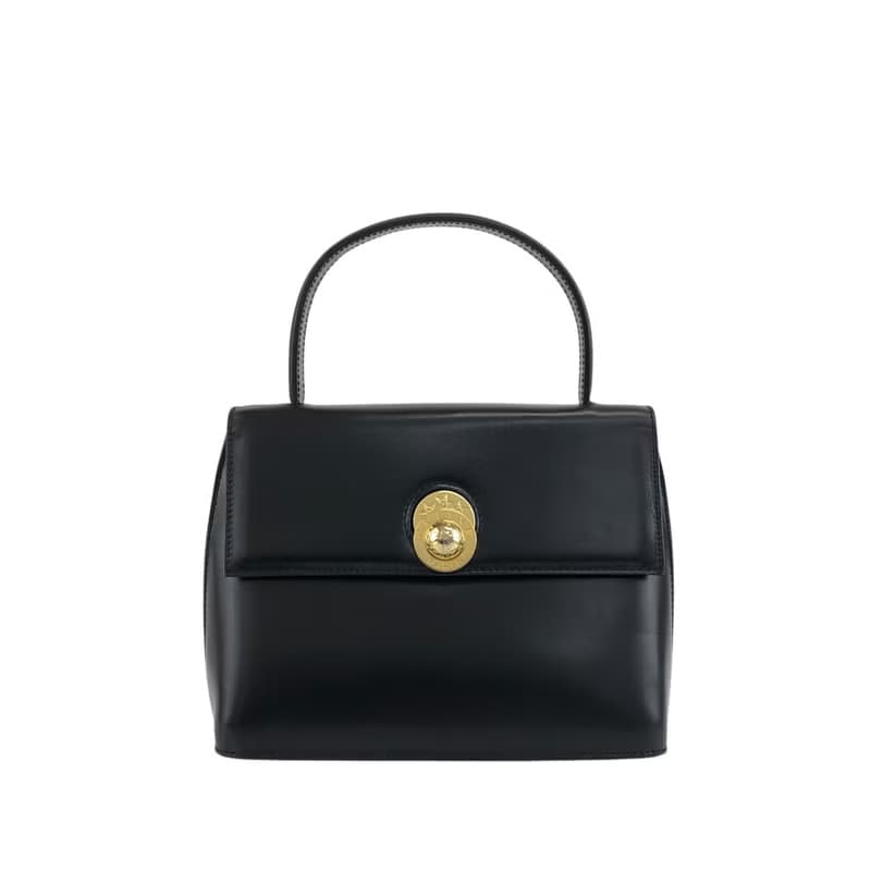 【 日本直送　名牌中古包 】CELINE セリーヌ ハンドバッグ ブラック スターボール レザー vintage ヴィンテージ オールド 5fj8x2