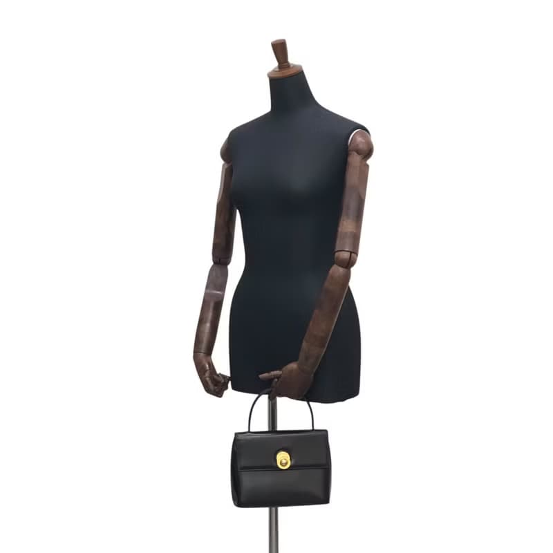 【 日本直送　名牌中古包 】CELINE セリーヌ ハンドバッグ ブラック スターボール レザー vintage ヴィンテージ オールド 5fj8x2