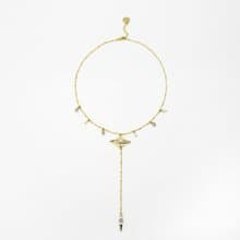 閃耀行星礦石Y字鍊 玫瑰金 金色