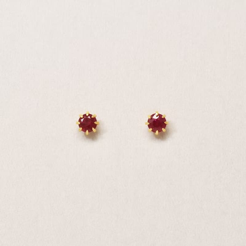 【Second Earrings】 18K 紅寶石耳環 (黃金)