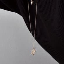 Coral Long Drop Necklace (Sterling Silver)