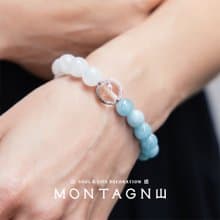 【Montagne】Lunara丨月海之光丨海藍寶。月光石。白水晶手鍊