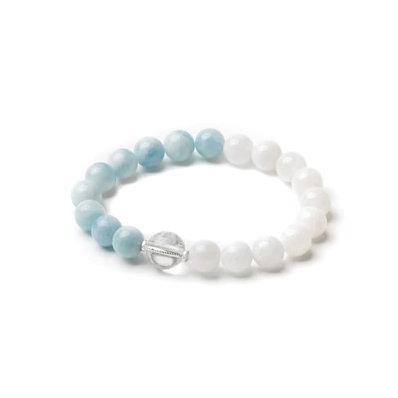 【Montagne】Lunara丨月海之光丨海藍寶。月光石。白水晶手鍊