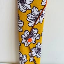 文青風環保筷袋  風情萬種 黃  手作餐具袋.交換禮物.