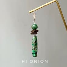 Hi Onion原創設計小眾天然石手工純銀耳扣男女復古耳夾耳環