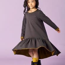 Ángeles-小星星雙色長洋裝(粉/黃/灰)