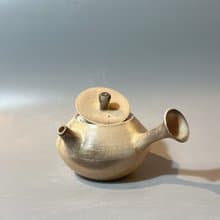 柴燒瓷土奶油系側把茶壺 / 古樸落灰  / 小平凡手作