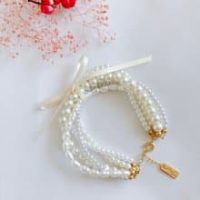 【幸福珍珠手鍊】法式珍珠綁結手鍊 珍珠 14K包金