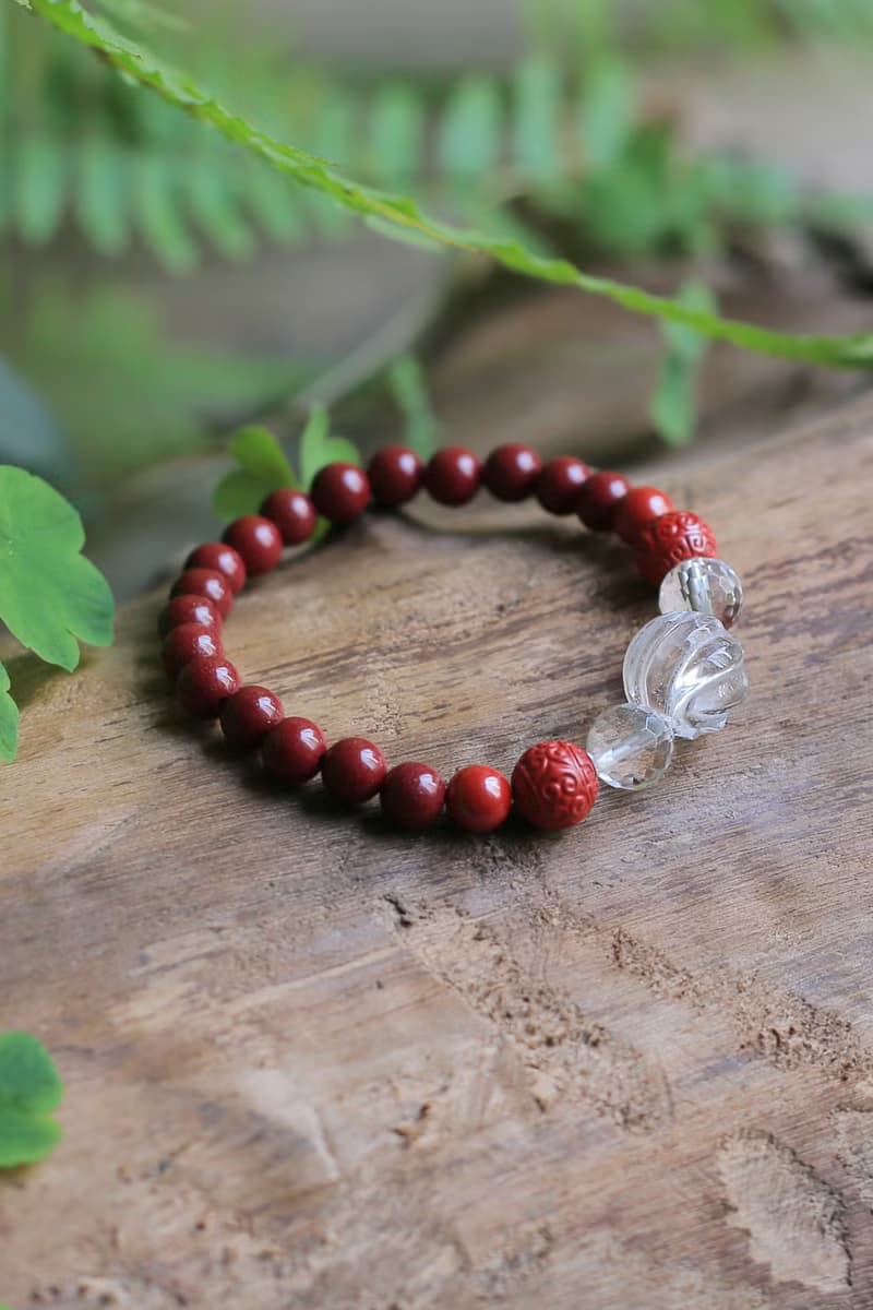春秋手作 | 高含量硃砂+水晶 手鏈 | 本命年 情侶款