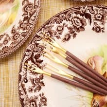 葡萄牙 Cutipol | GOA / 棕金12CM迷你水果叉四件組