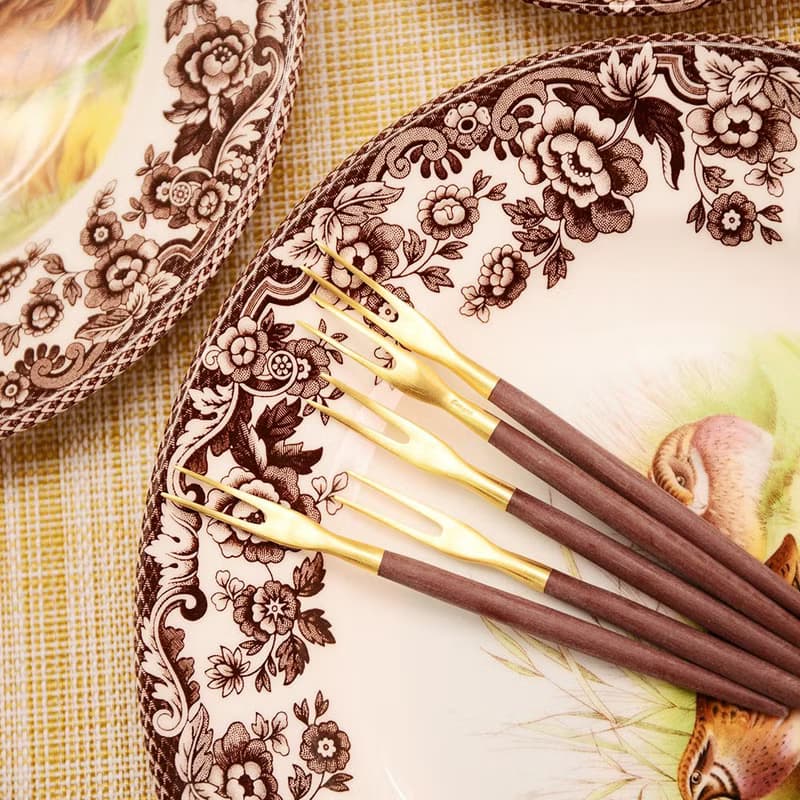 葡萄牙 Cutipol | GOA / 棕金12CM迷你水果叉四件組