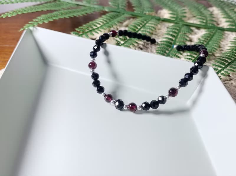 MH純銀天然石訂製系列_夜信_黑尖晶石