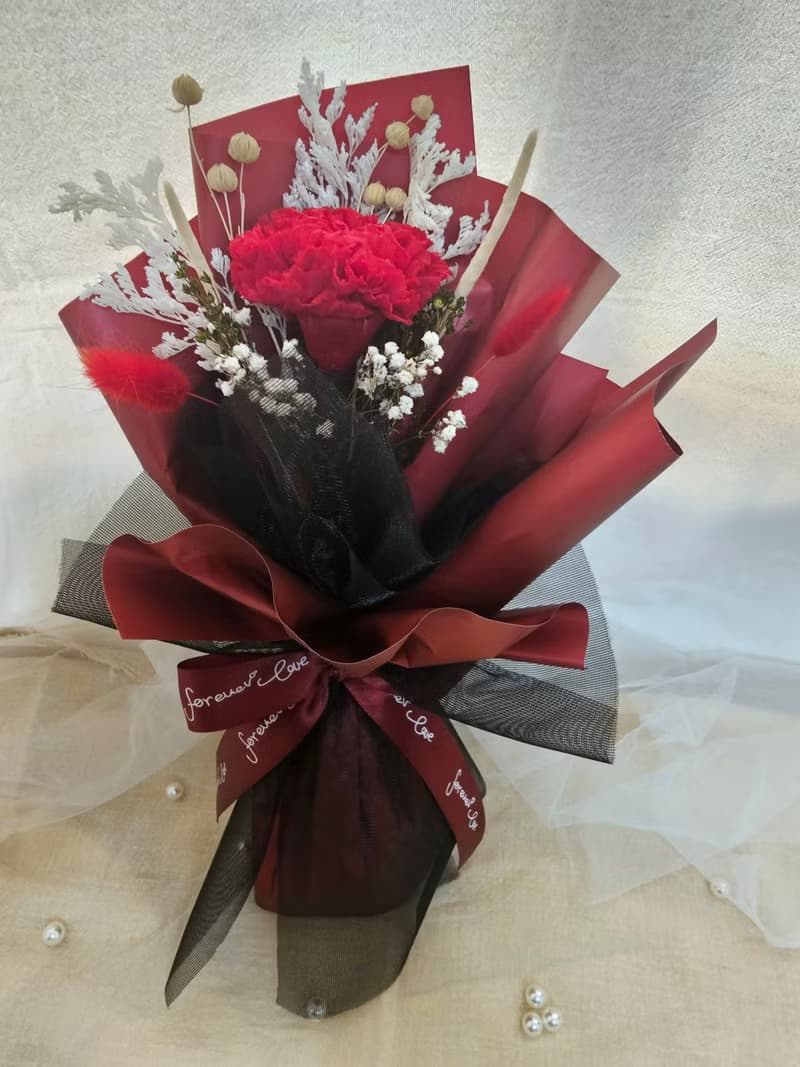 母親節花束紅色康乃馨永生花
