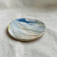 海  遠方的小白雲 手繪陶 10.5 X 10.2 x 1.5 cm