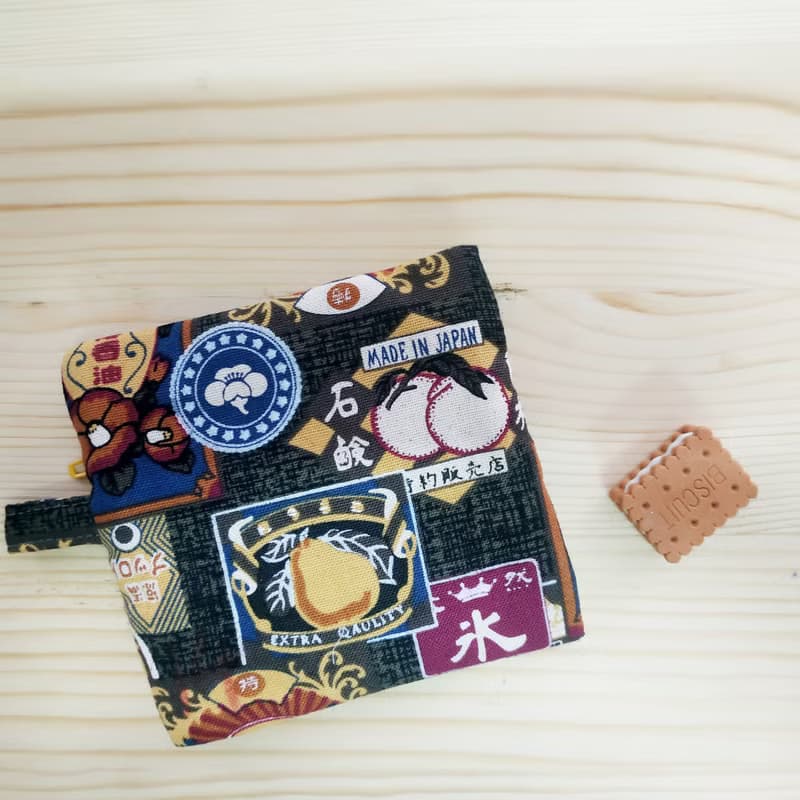 小方干 零錢包 卡片夾 懷舊商標 抹茶色