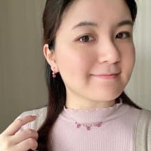 14KGF 粉紅藍寶石 1顆耳環 / 情人節 / 耳夾