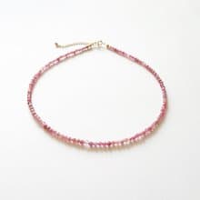 ピンクトルマリン一連ネックレス  天然石　一連ネックレス　桜色