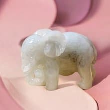 【吉象如意】飄花翡翠大象擺飾 | 天然緬甸玉A貨翡翠 | 送禮