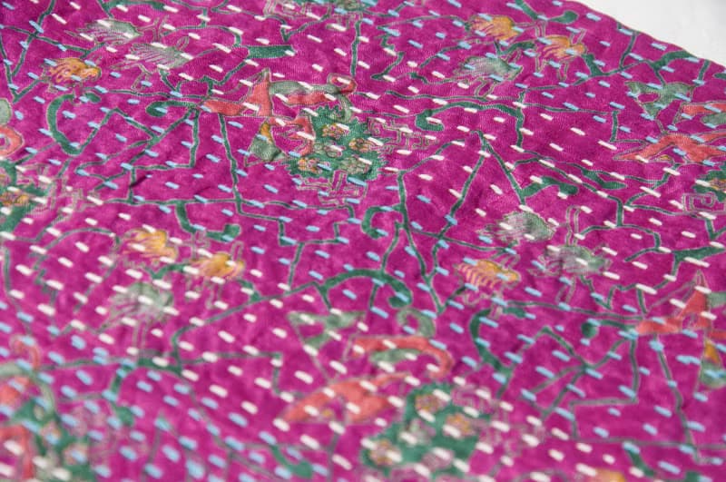刺繡絲巾/絲綢刺繡圍巾/手縫紗麗線絲巾/印度絲綢刺繡圍巾-藝術感
