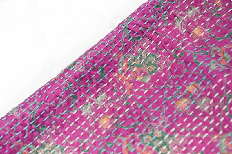 刺繡絲巾/絲綢刺繡圍巾/手縫紗麗線絲巾/印度絲綢刺繡圍巾-藝術感