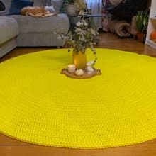 鉤針手工地毯圓形地毯定制尺寸地毯荷包蛋