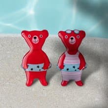 レッドテディ海水浴ブローチ【水着/浮き輪】