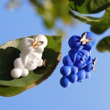【云褓】治癒系雪山白克萊茵蘭蝴蝶情侶陶瓷胸針