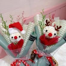可愛QQ球動物聖誕花束(聖誕禮物/耶誕節/聖誕卡片/交換禮物)