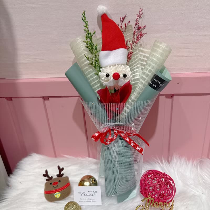 可愛QQ球動物聖誕花束(聖誕禮物/耶誕節/聖誕卡片/交換禮物)