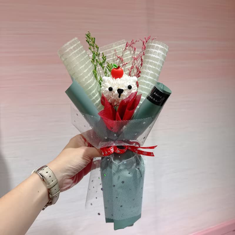 可愛QQ球動物聖誕花束(聖誕禮物/耶誕節/聖誕卡片/交換禮物)