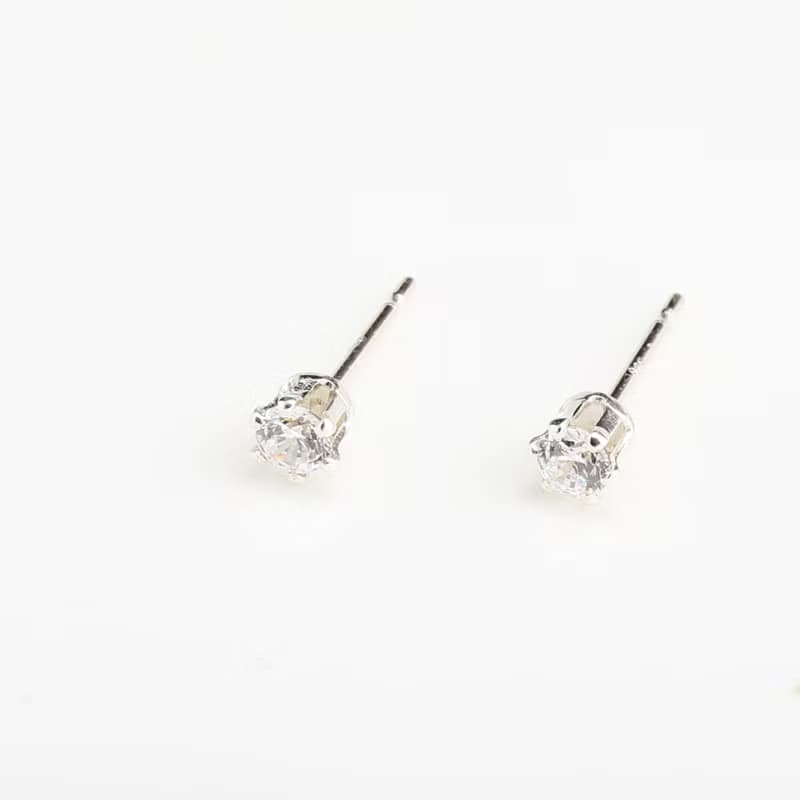 【Angel & Me】迷你 皇冠 3mm 瑞士單鑽 鑽石 s925 純銀耳環 耳夾