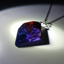 紅酸枝木夜光迷幻星河不規則切面項鍊