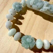 手工編織翡翠手鍊 — 翡翠花影