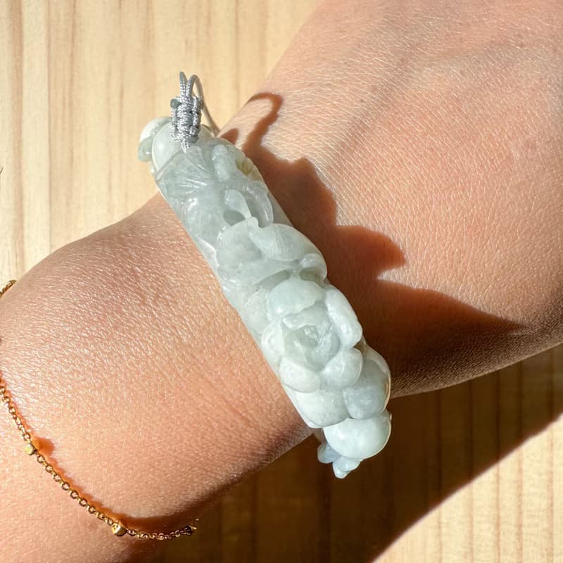 手工編織翡翠手鍊 — 翡翠花影