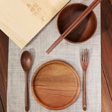 Islandoffer 尊貴單人木餐具套裝 (木碟木碗叉匙筷)