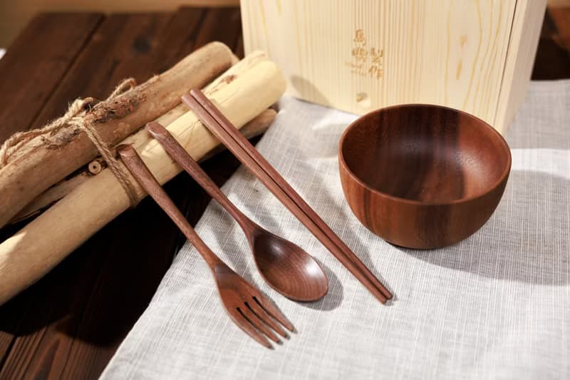 Islandoffer 尊貴單人木餐具套裝 (木碟木碗叉匙筷)