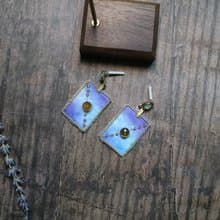 燦爛星空高級夢幻感寶石耳環刺繡原創耳飾