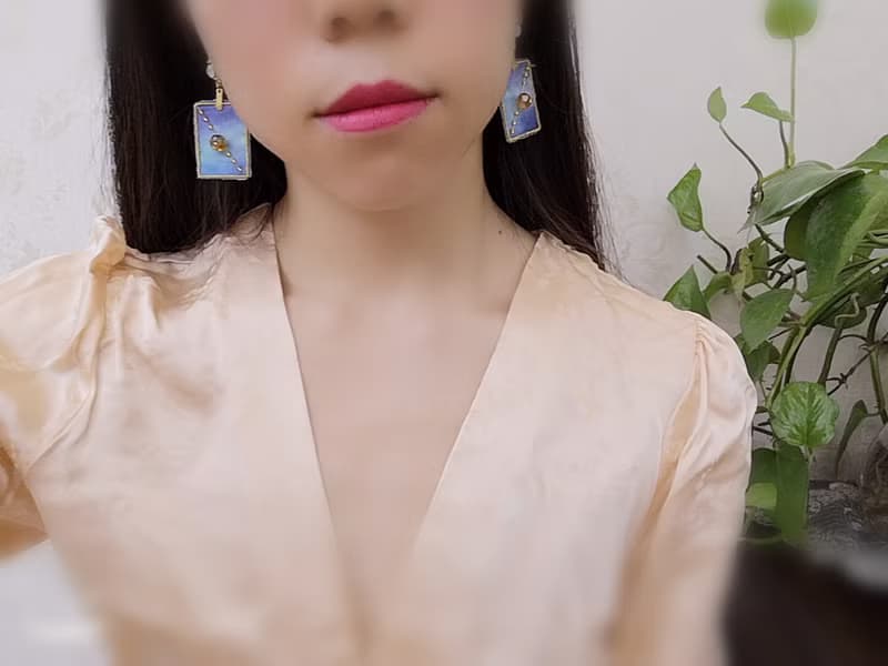 燦爛星空高級夢幻感寶石耳環刺繡原創耳飾