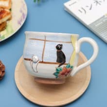 京燒立體馬克杯 - 窗邊貓
