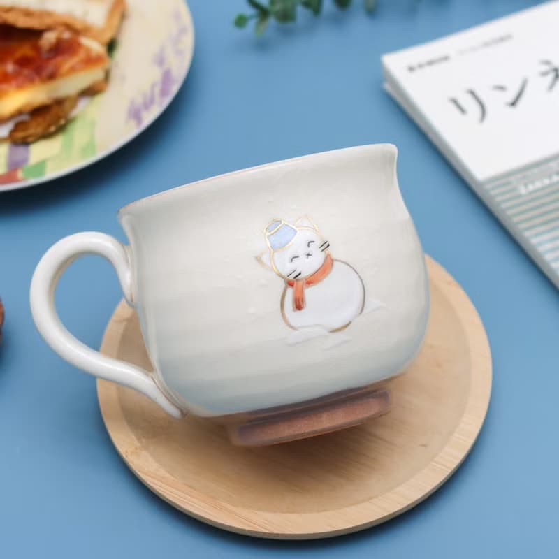 京燒立體馬克杯 - 窗邊貓