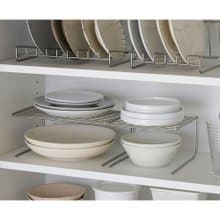 家事問屋日本製304不鏽鋼雙層兩用碗盤收納架18cm