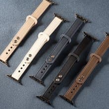 Apple watch - 車線真皮雙釘縮腰  蘋果錶帶