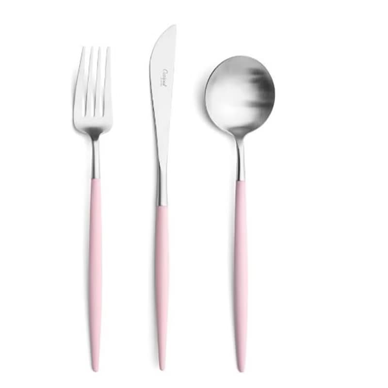 葡萄牙Cutipol GOA系列 粉紅柄 主餐三件組(刀叉匙)