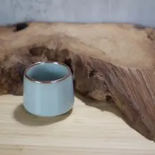 【送禮好物】80ml 汝窯 無把 咖啡小緣杯 台灣鶯歌製