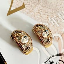 vintage jewelry   Vendome 古董閃耀萊茵 夾式耳環