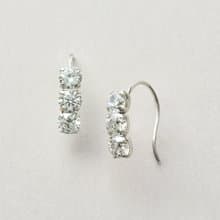 10K 三石線耳環 (白金)